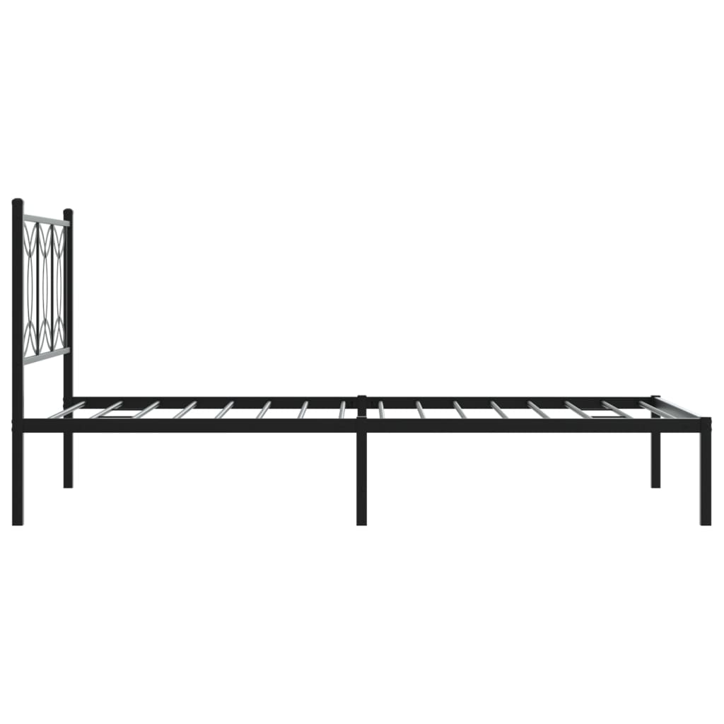 Sengeramme i metall med hodegavl svart 107x203 cm