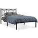 Sengeramme i metall med hodegavl svart 107x203 cm