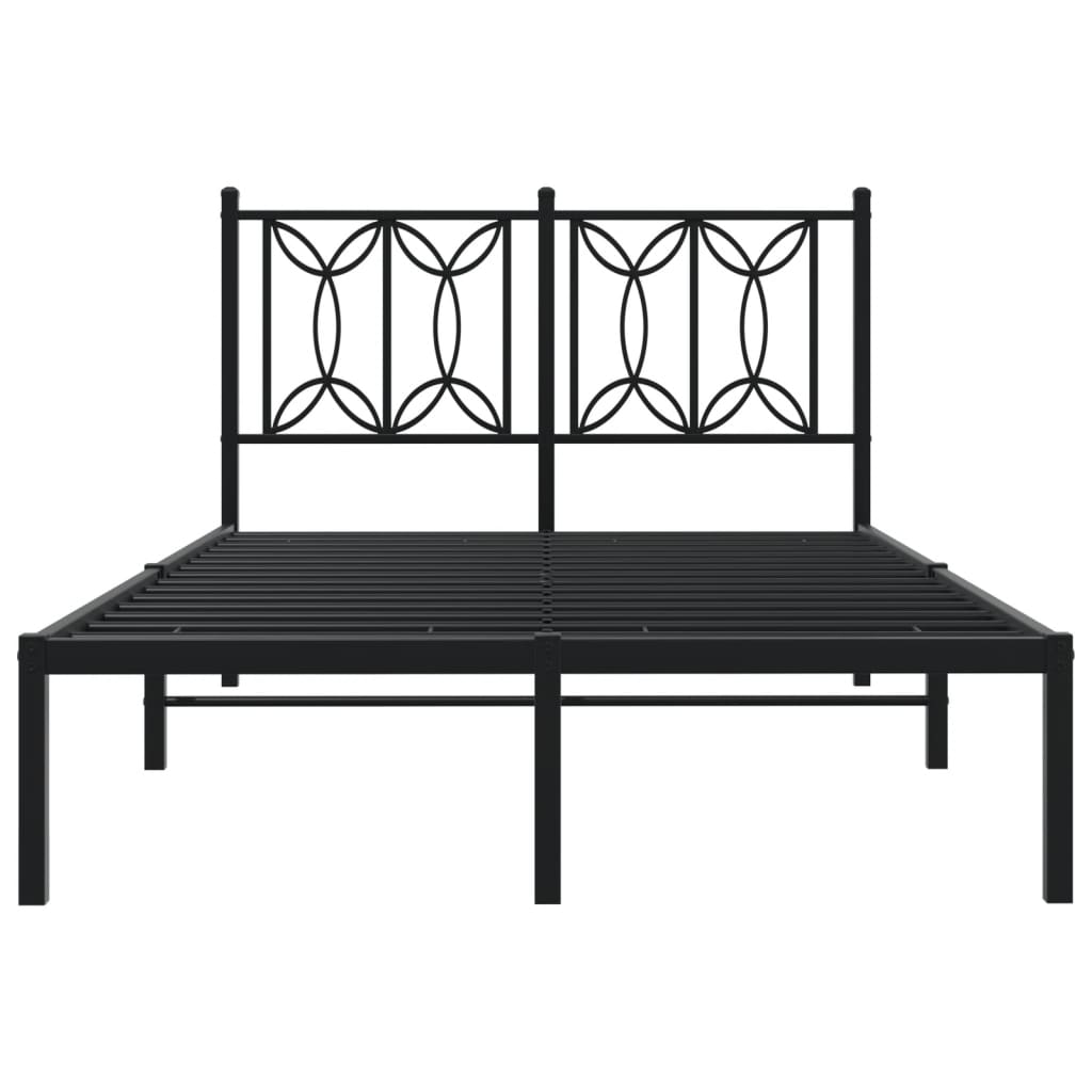 Sengeramme i metall med hodegavl svart 120x190 cm