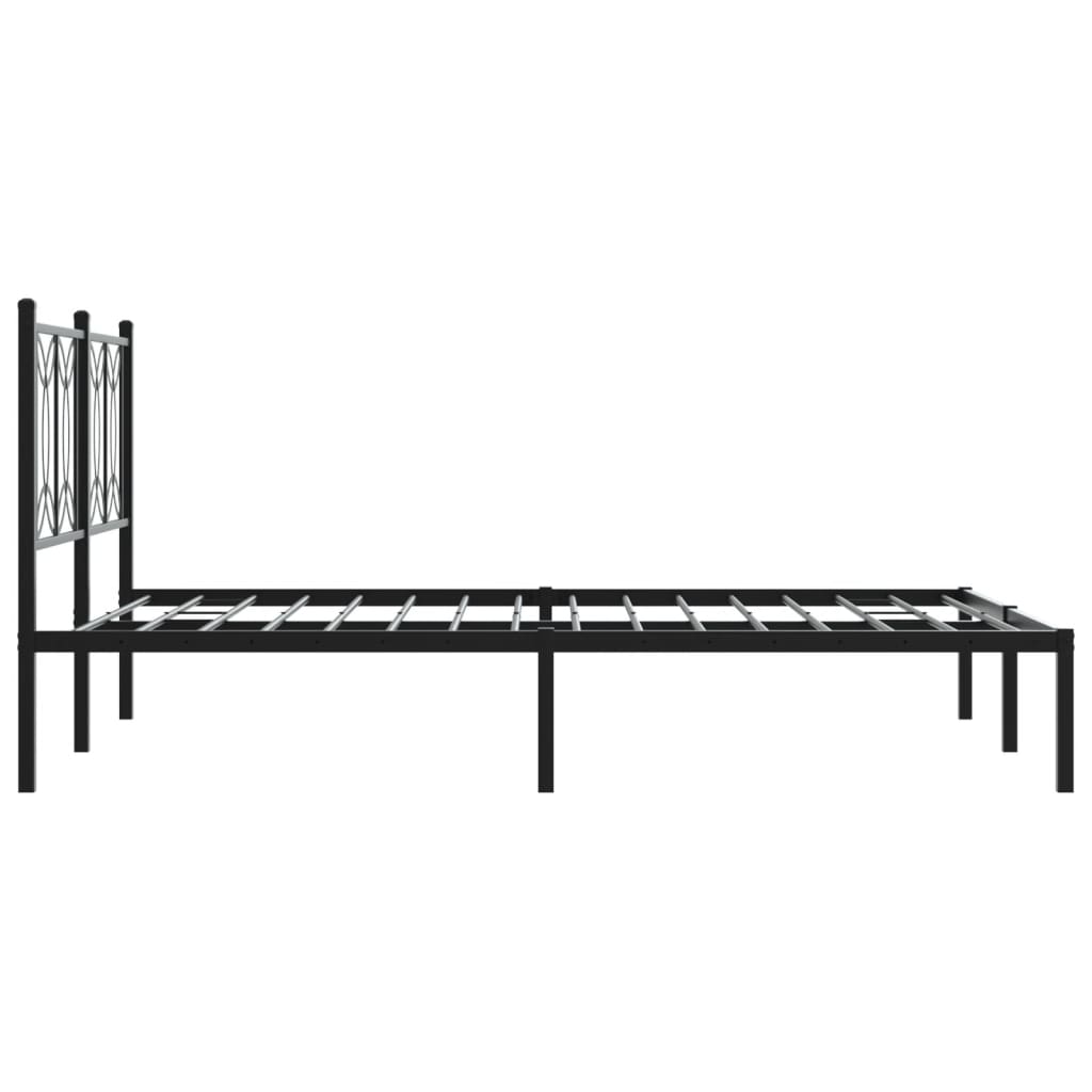 Sengeramme i metall med hodegavl svart 135x190 cm