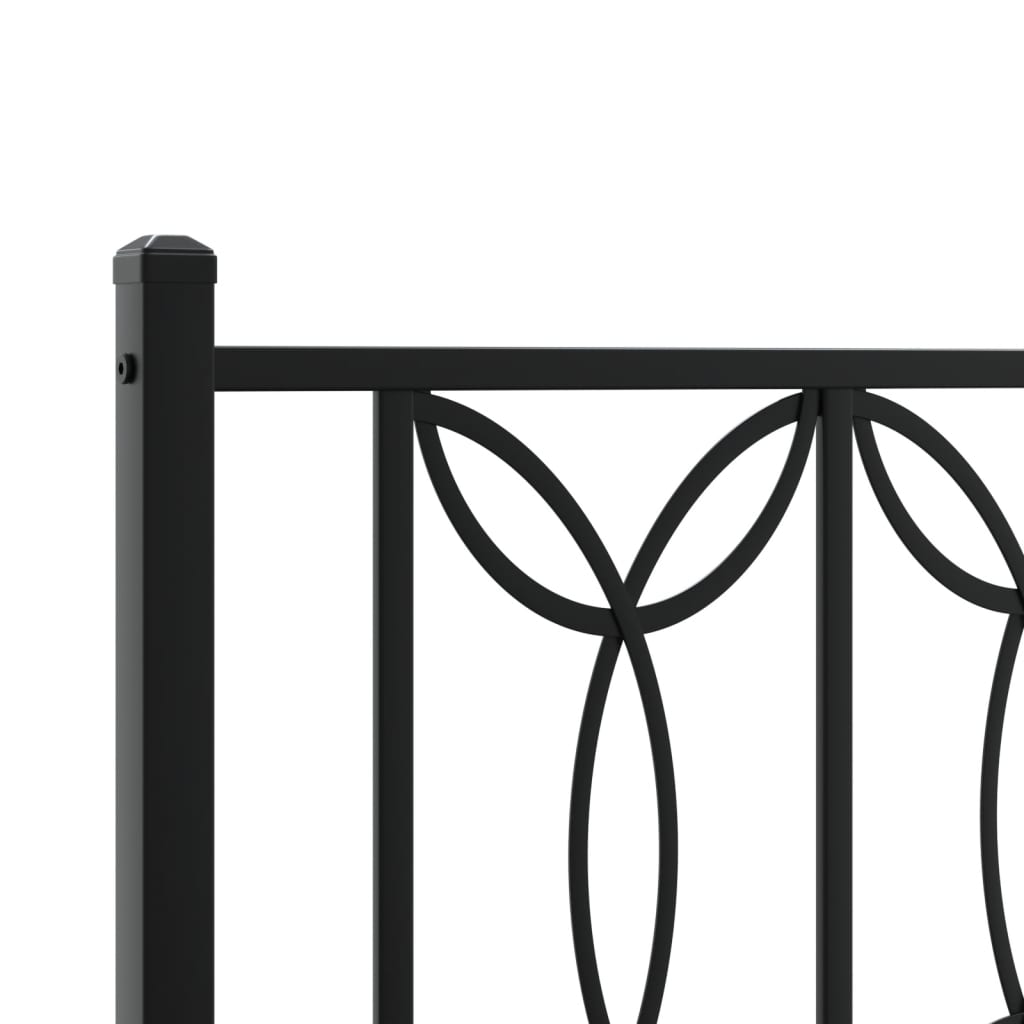 Sengeramme i metall med hodegavl svart 140x190 cm