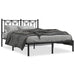 Sengeramme i metall med hodegavl svart 140x190 cm
