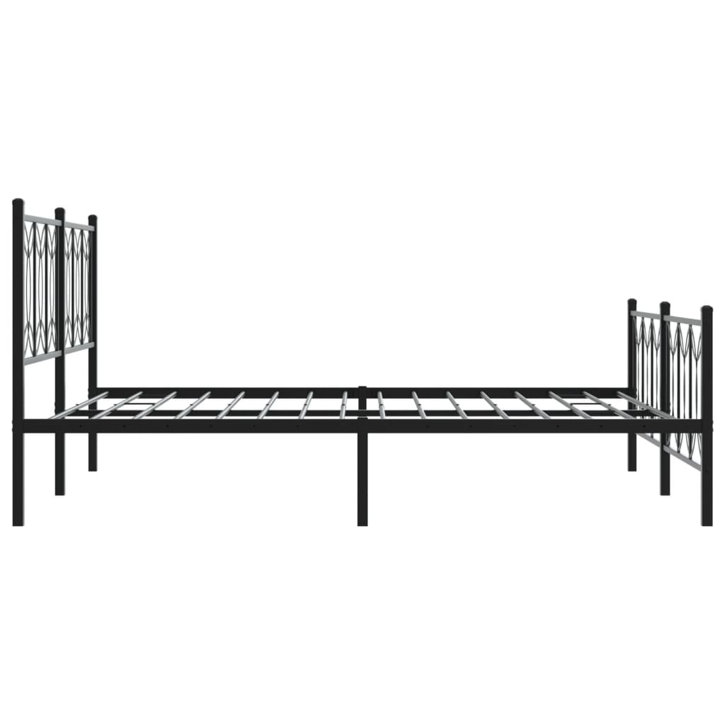 Sengeramme i metall med hode- og fotgavl svart 150x200 cm