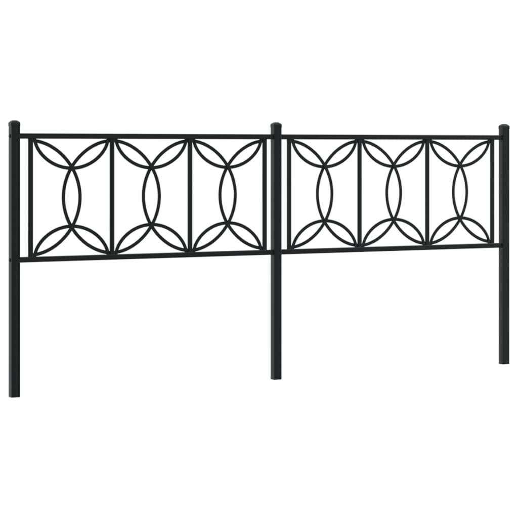 Utskiftbar sengegavl i metall svart 193 cm