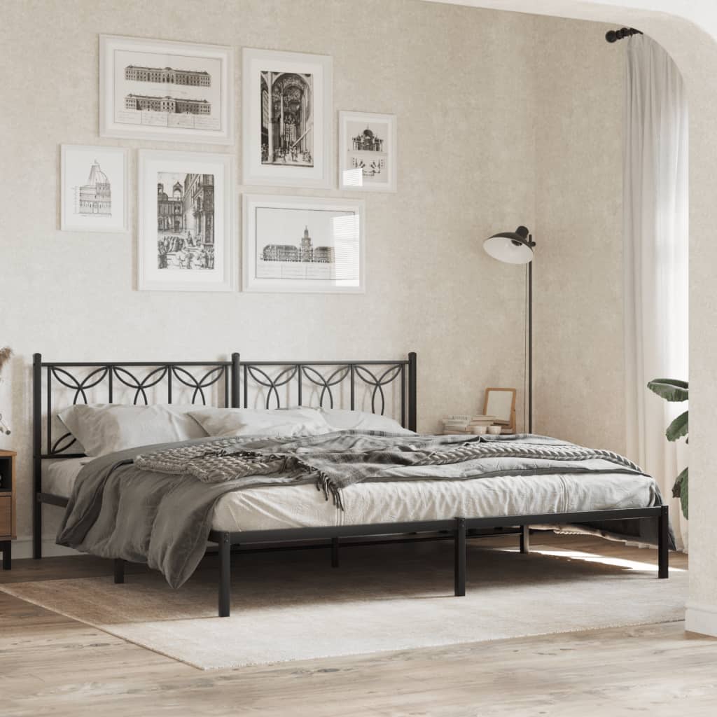 Utskiftbar sengegavl i metall svart 193 cm