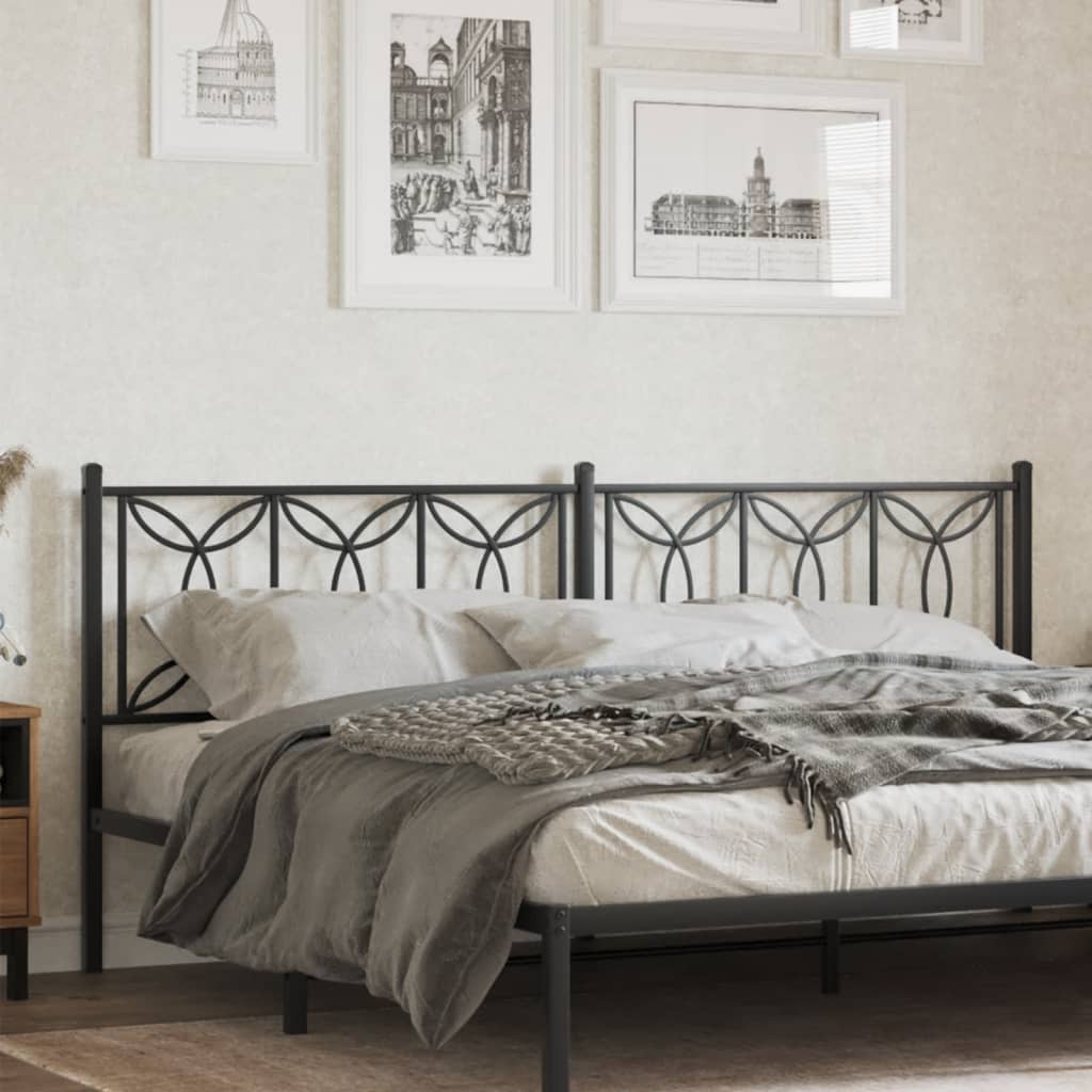 Utskiftbar sengegavl i metall svart 193 cm