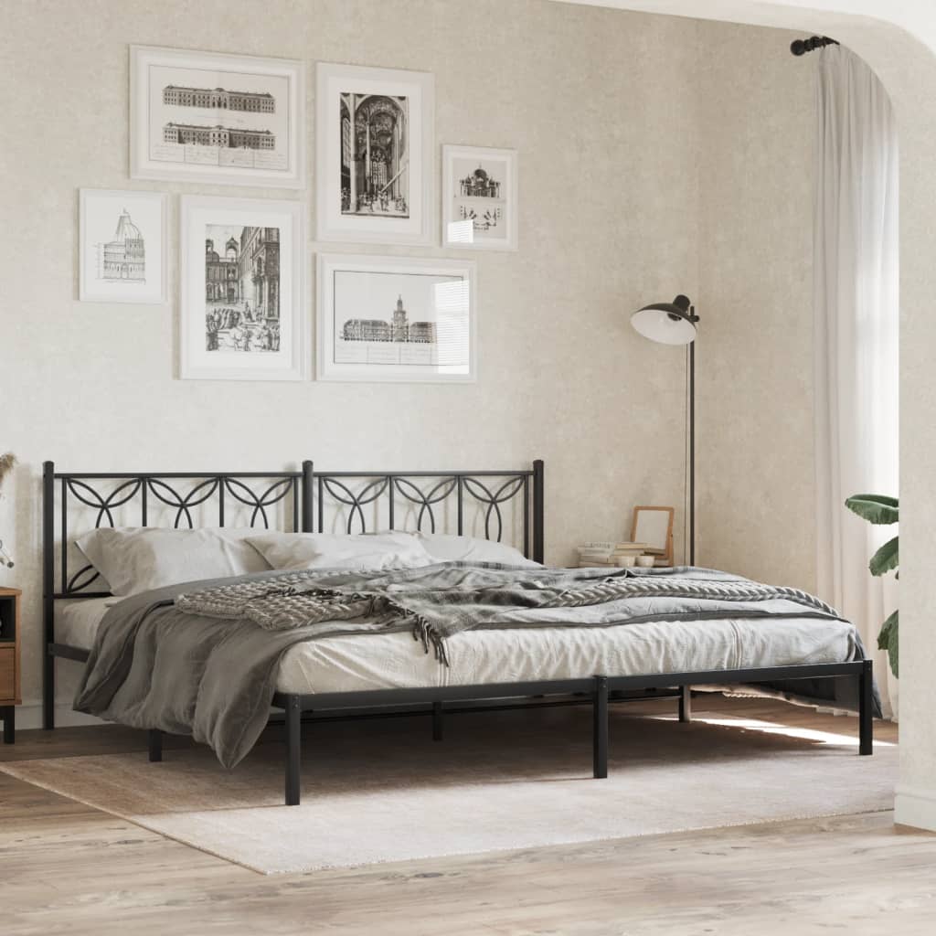 Utskiftbar sengegavl i metall svart 200 cm