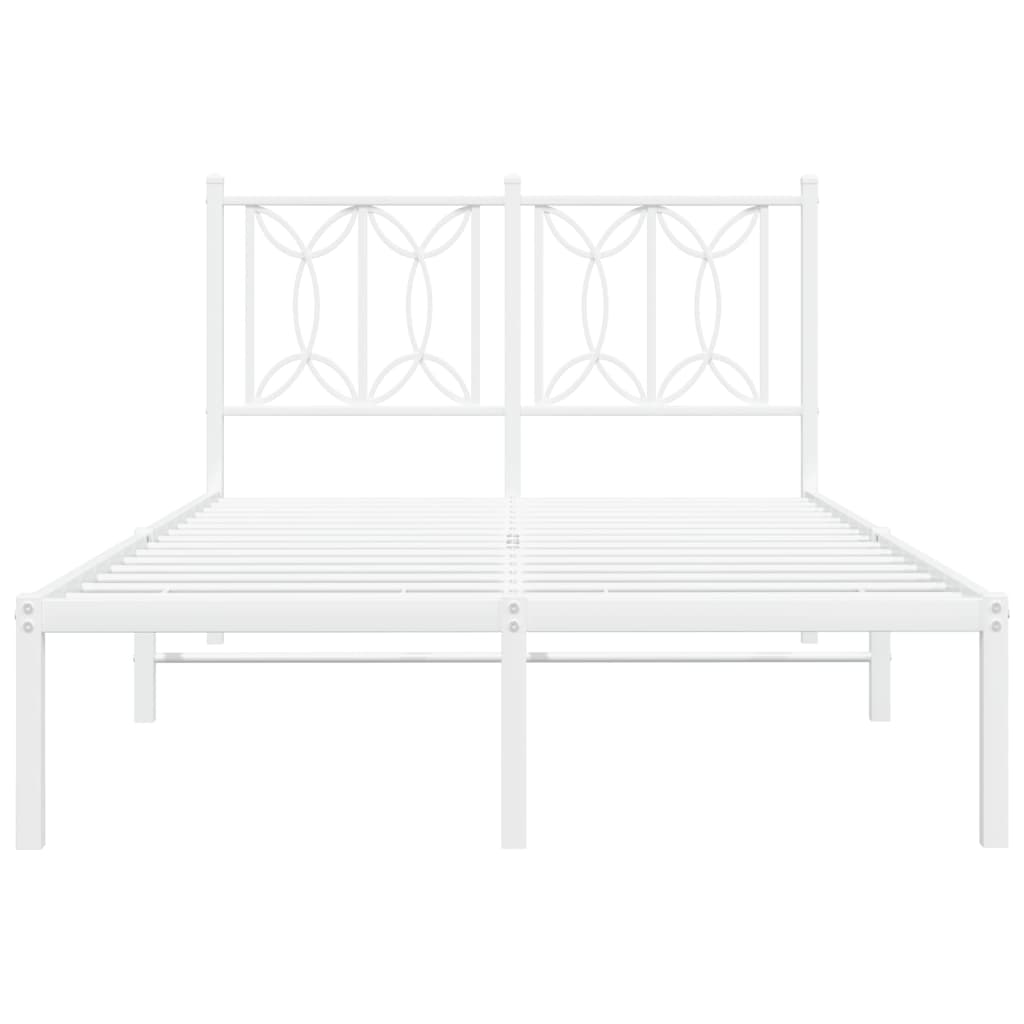 Sengeramme i metall med hodegavl hvit 120x190 cm