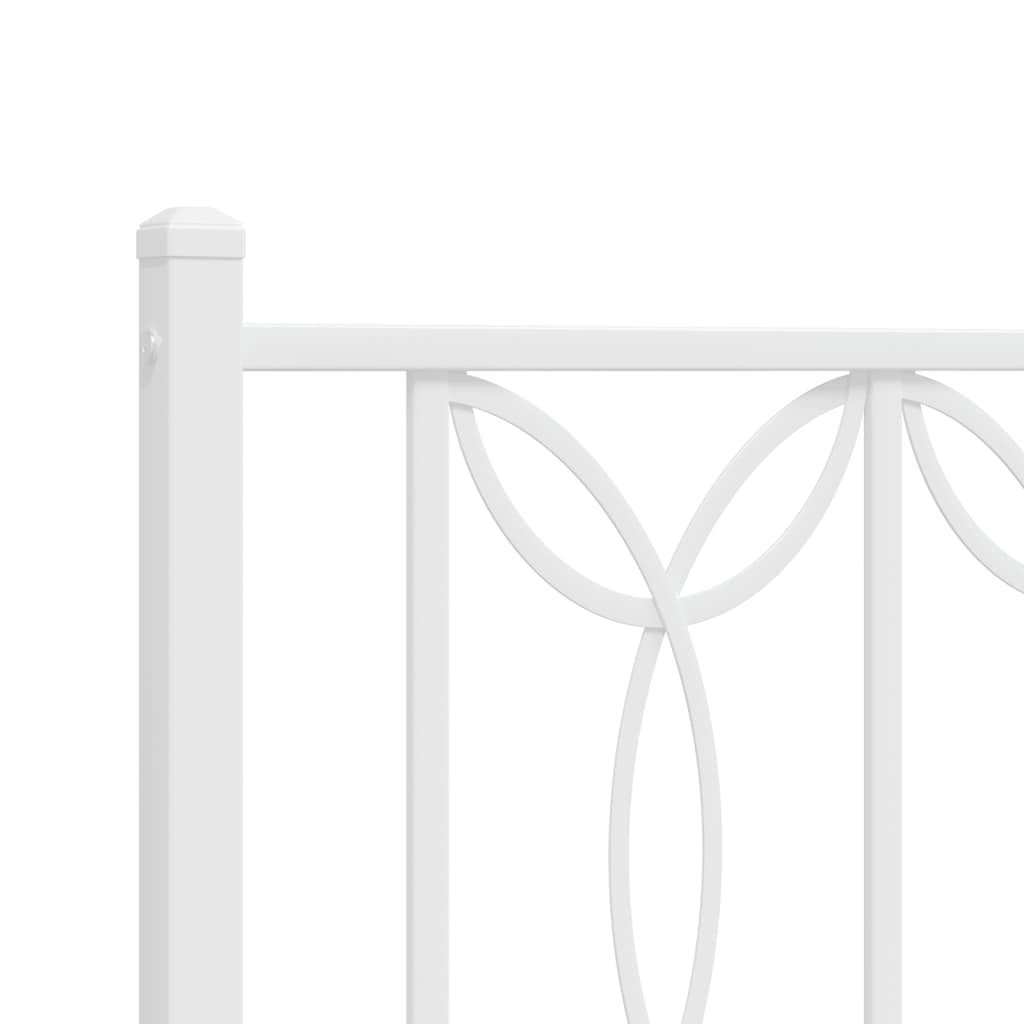 Utskiftbar sengegavl i metall hvit 180 cm