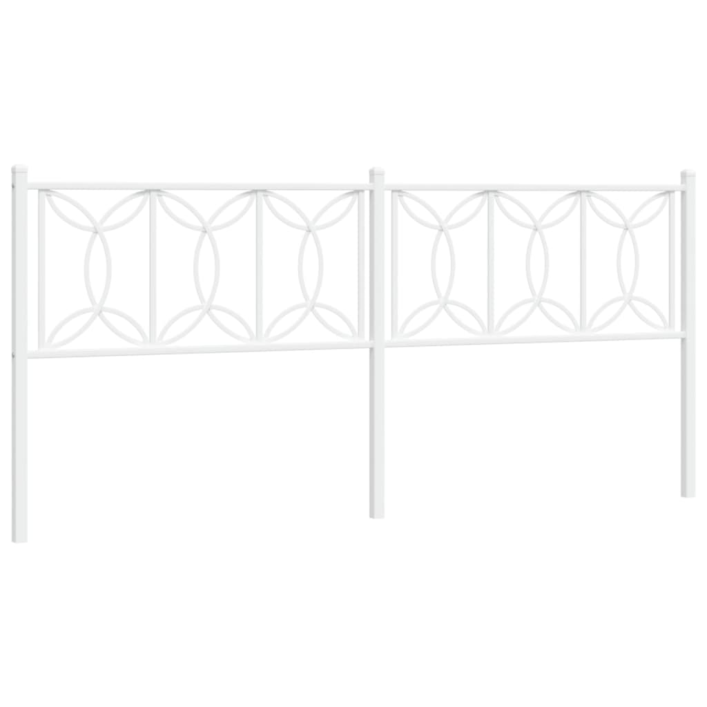 Utskiftbar sengegavl i metall hvit 200 cm