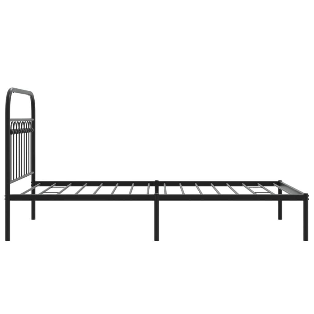 Sengeramme i metall med hodegavl svart 100x200 cm