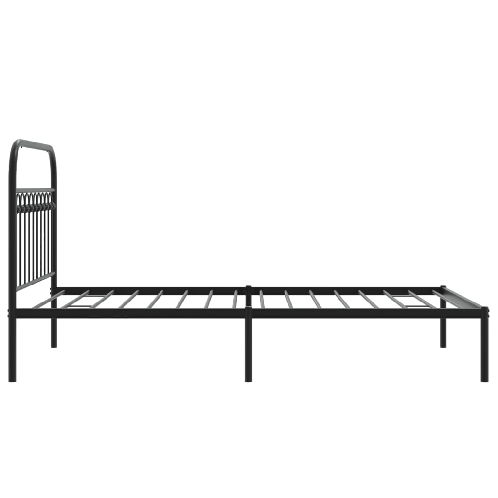Sengeramme i metall med hodegavl svart 107x203 cm