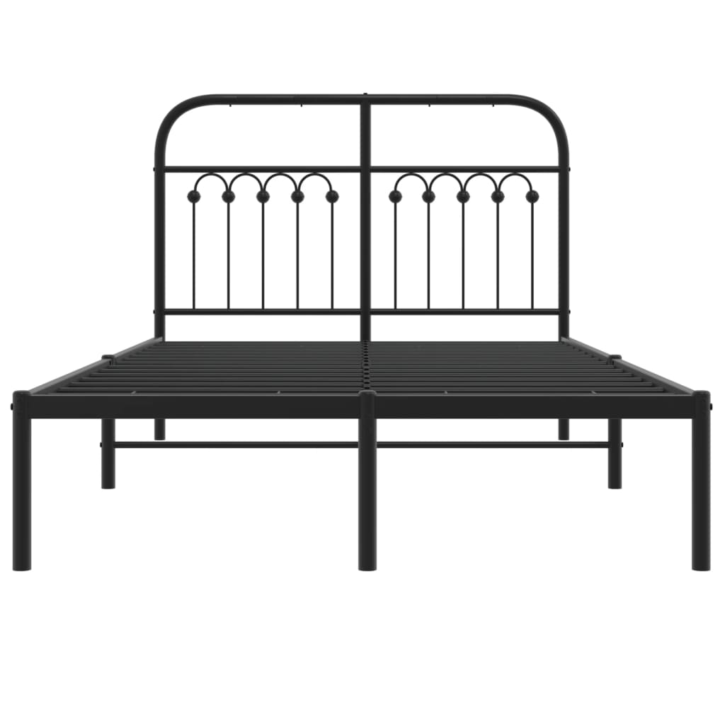 Sengeramme i metall med hodegavl svart 120x190 cm