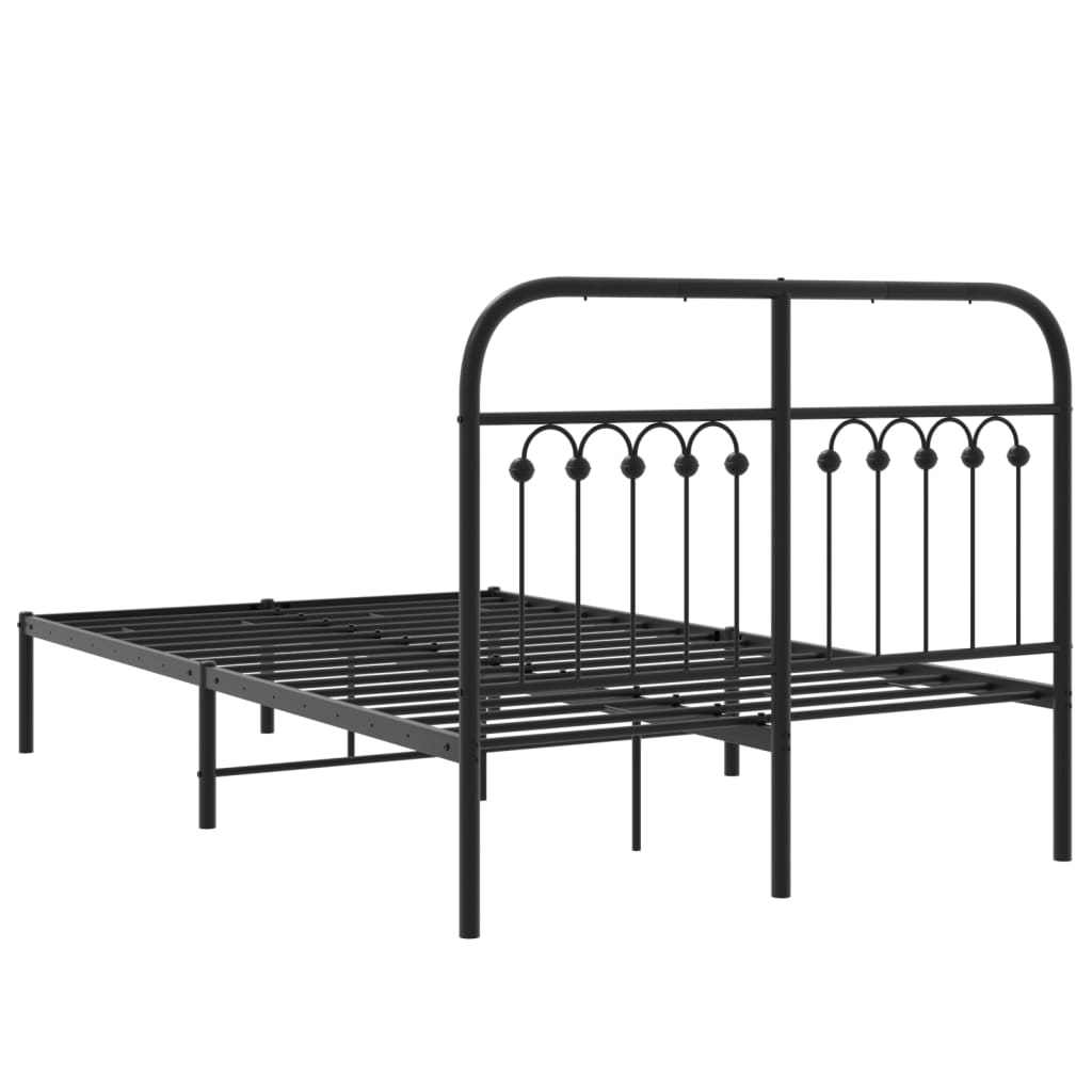 Sengeramme i metall med hodegavl svart 120x190 cm