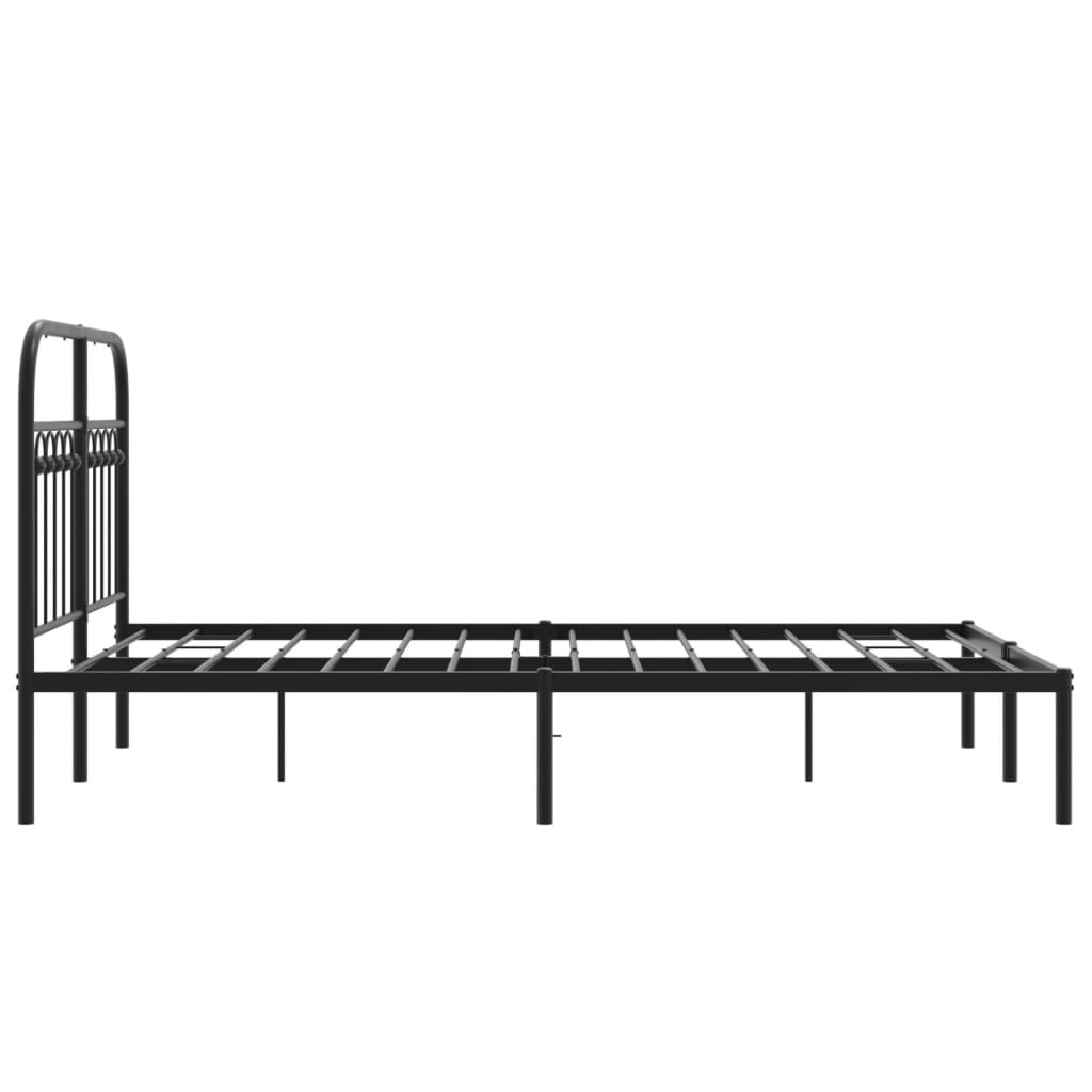 Sengeramme i metall med sengegavl svart 120x200 cm