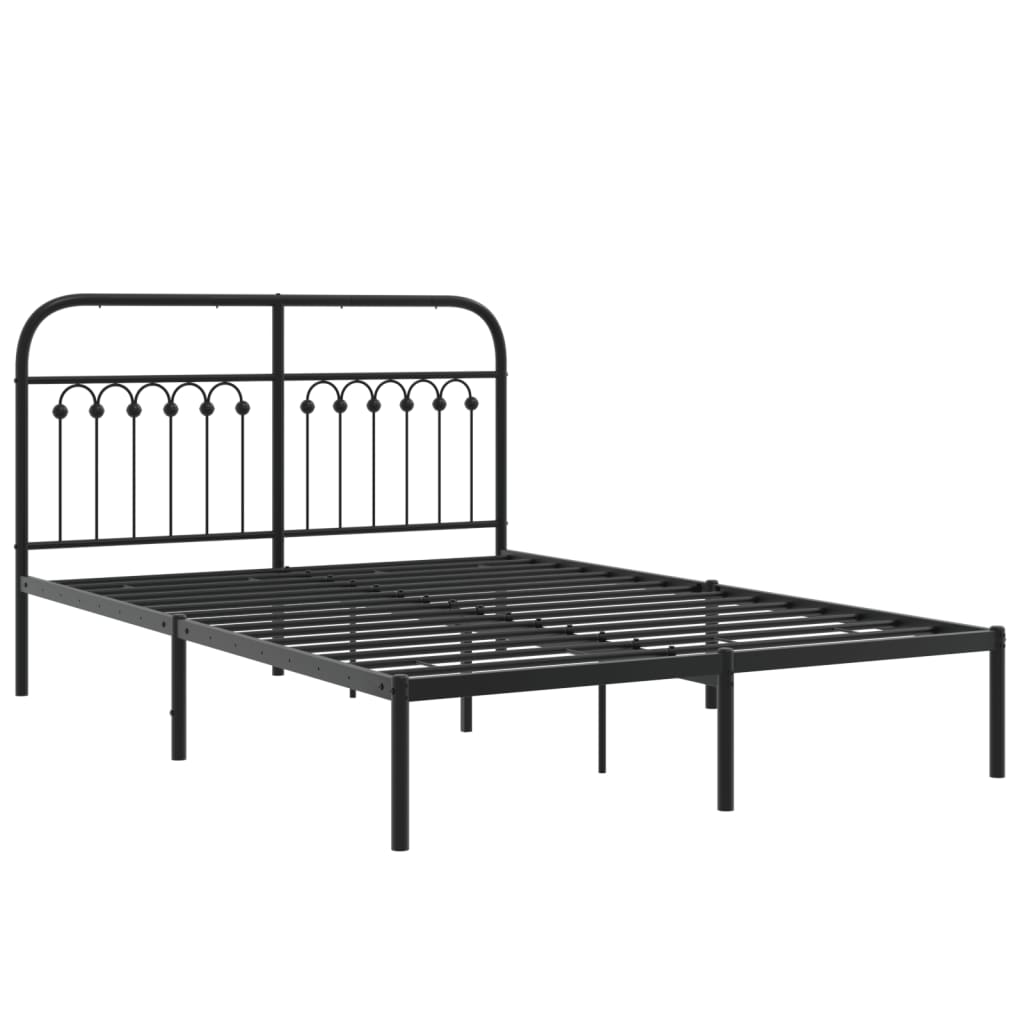 Sengeramme i metall med hodegavl svart 135x190 cm