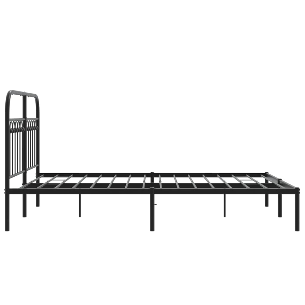Sengeramme i metall med hodegavl svart 135x190 cm