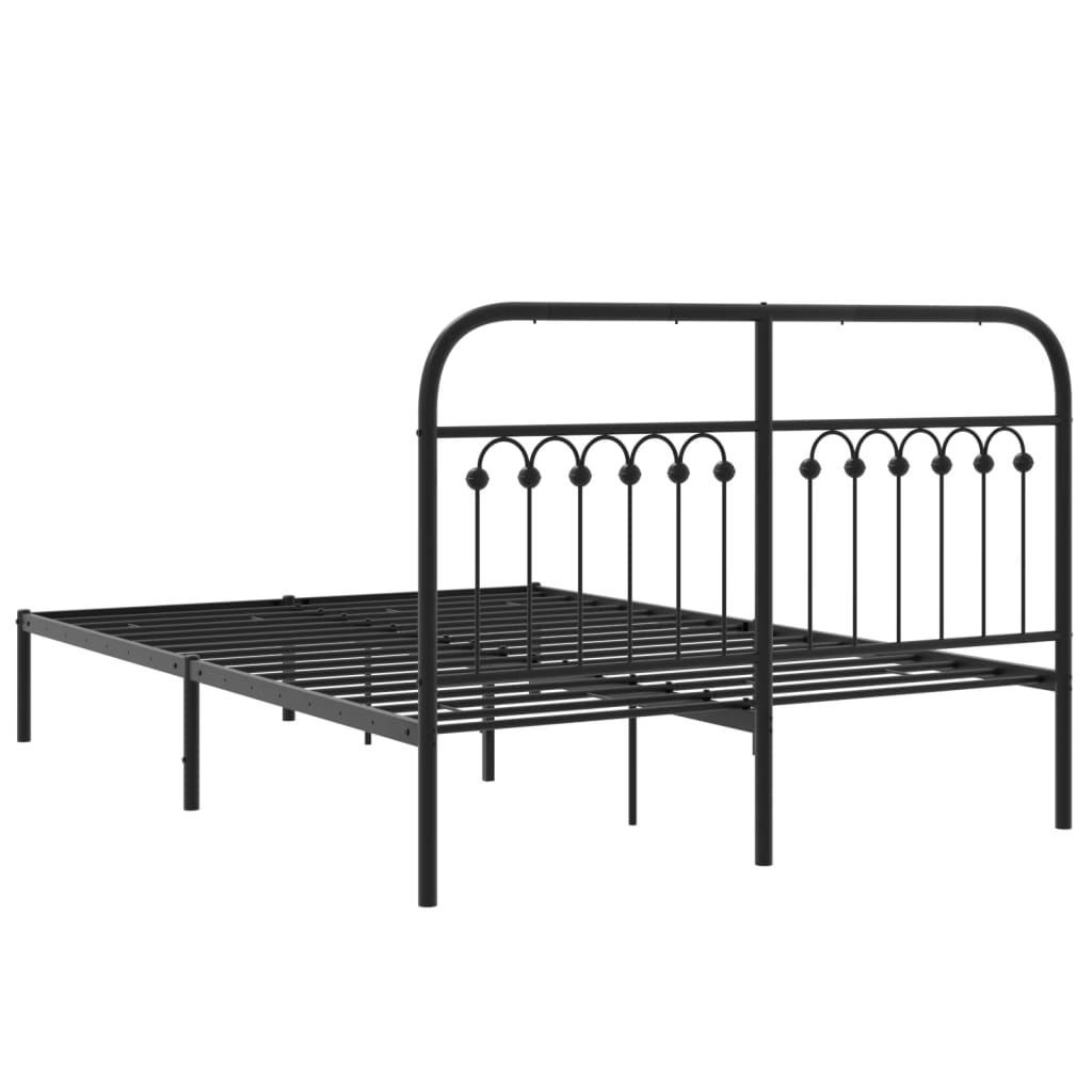 Sengeramme i metall med hodegavl svart 135x190 cm