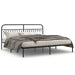 Sengeramme i metall med sengegavl svart 193x203 cm