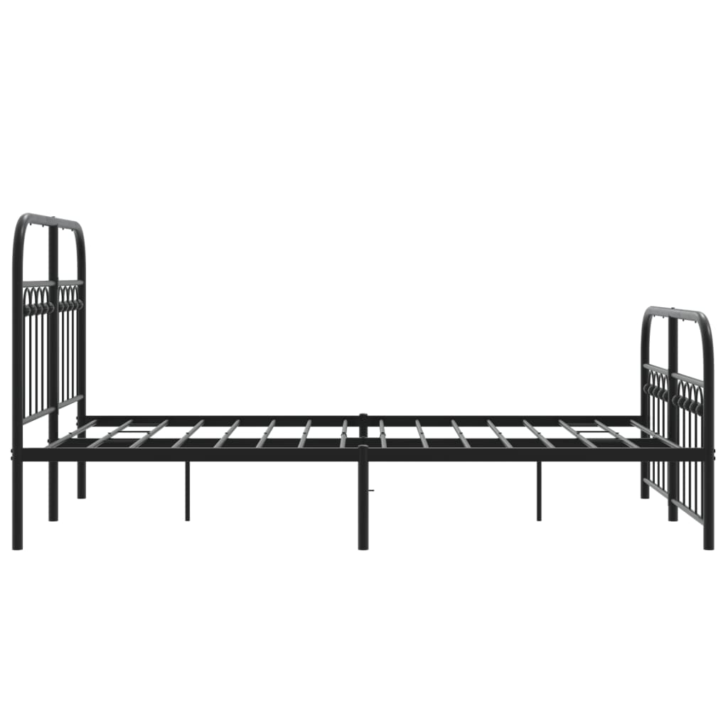 Sengeramme i metall med hode- og fotgavl svart 120x190 cm