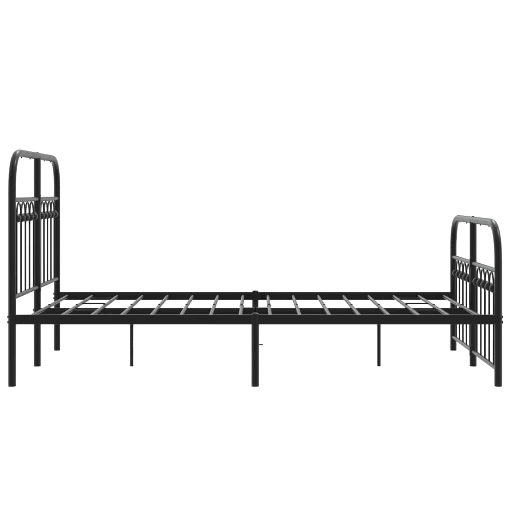 Sengeramme i metall med hode- og fotgavl svart 120x200 cm