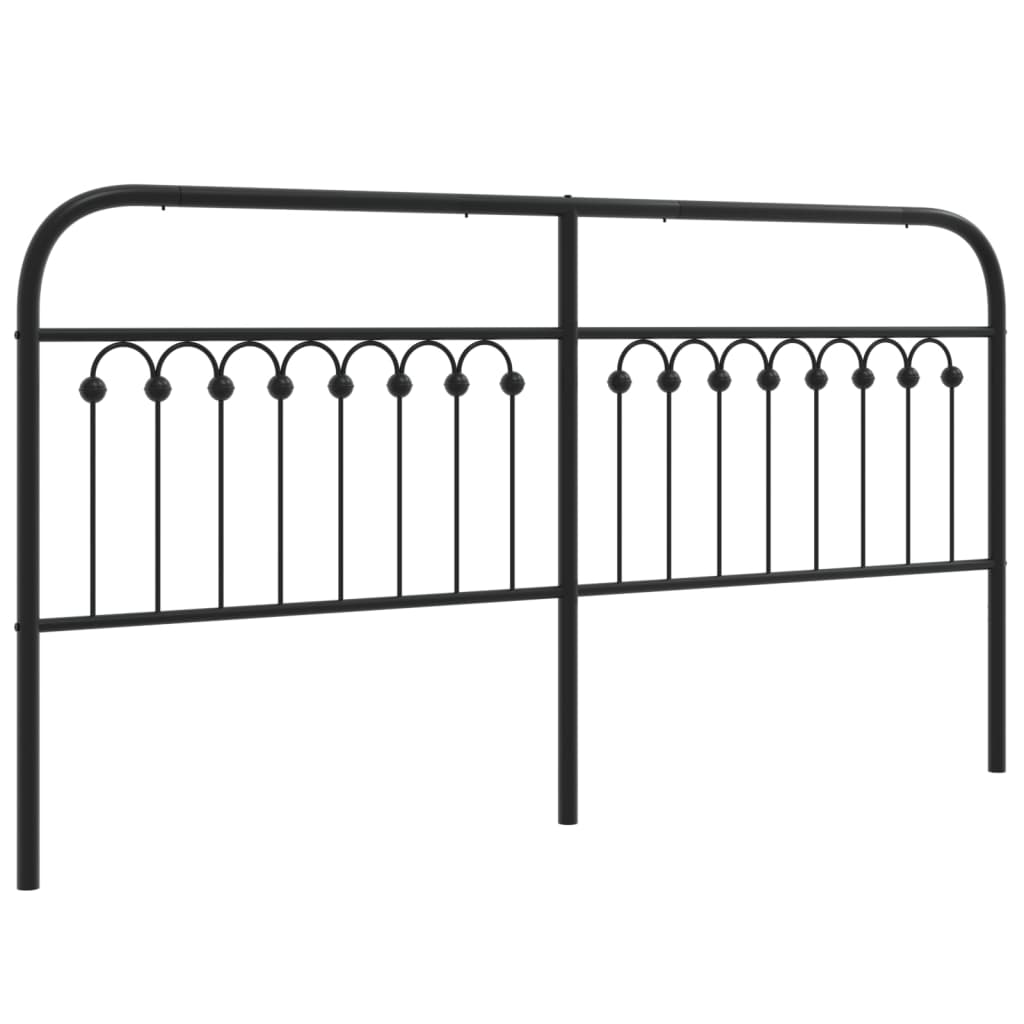Utskiftbar sengegavl i metall svart 180 cm