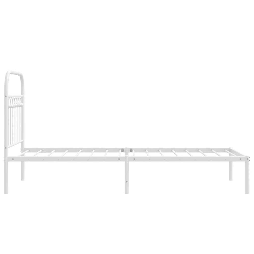 Sengeramme i metall med hodegavl hvit 80x200 cm