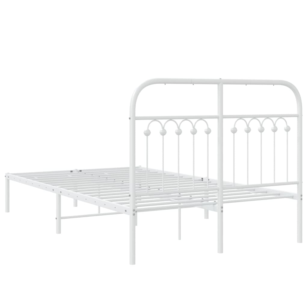 Sengeramme i metall med hodegavl hvit 120x190 cm