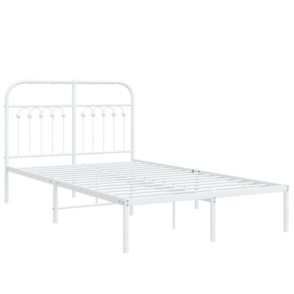 Sengeramme i metall med hodegavl hvit 120x200 cm
