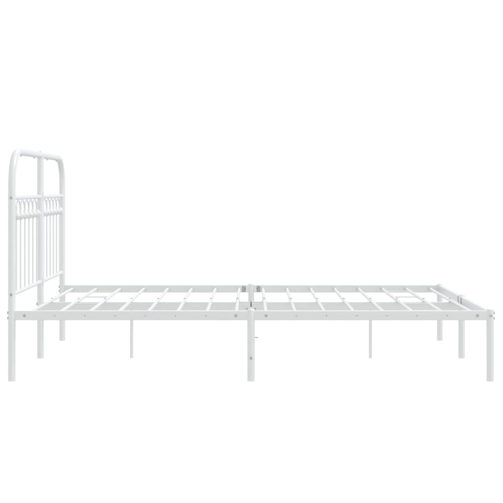 Sengeramme i metall med hodegavl hvit 135x190 cm