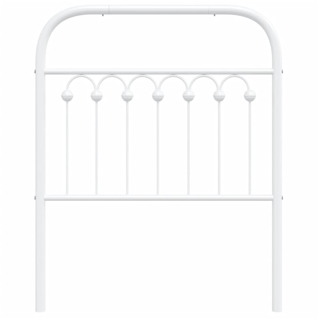 Utskiftbar sengegavl i metall hvit 75 cm