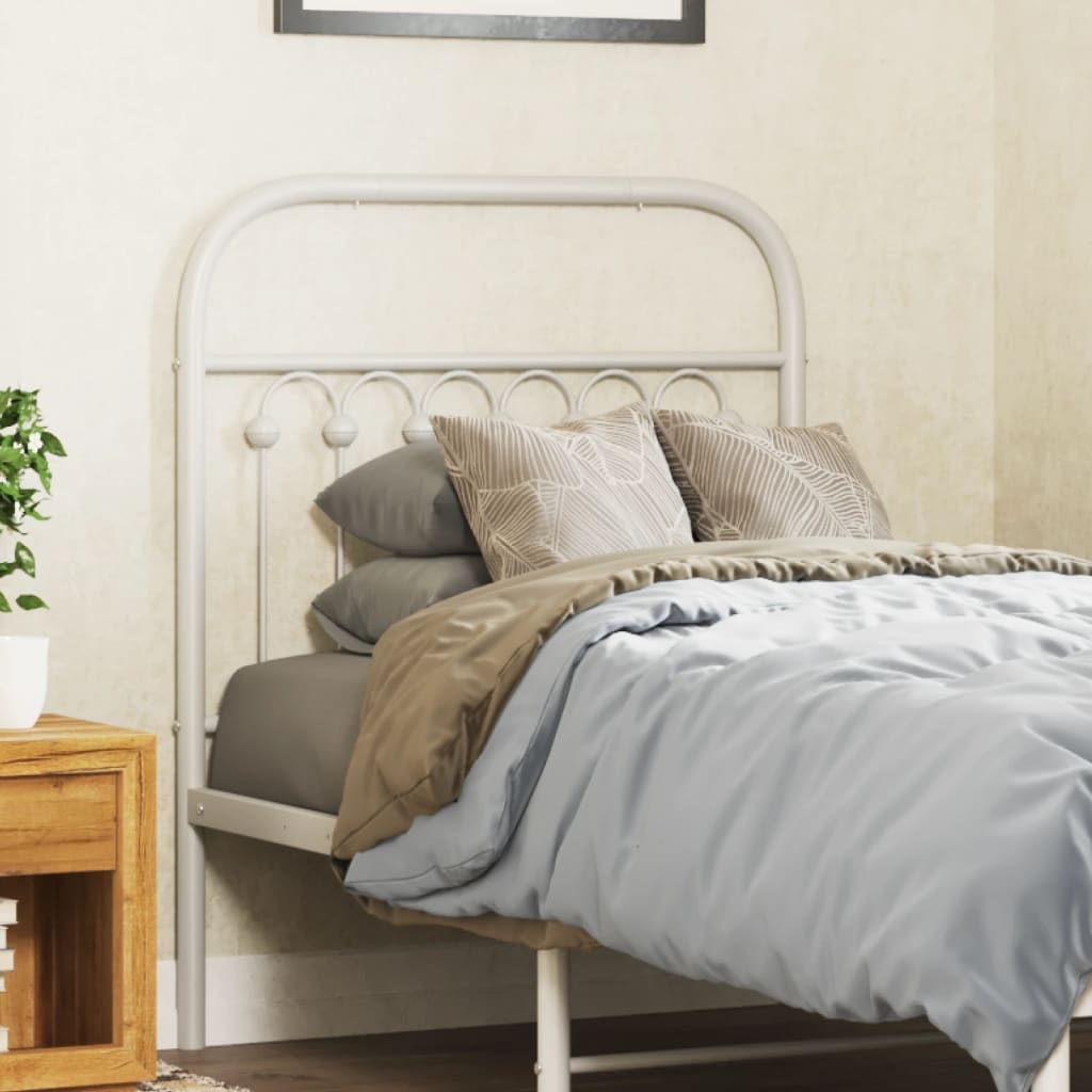 Utskiftbar sengegavl i metall hvit 75 cm