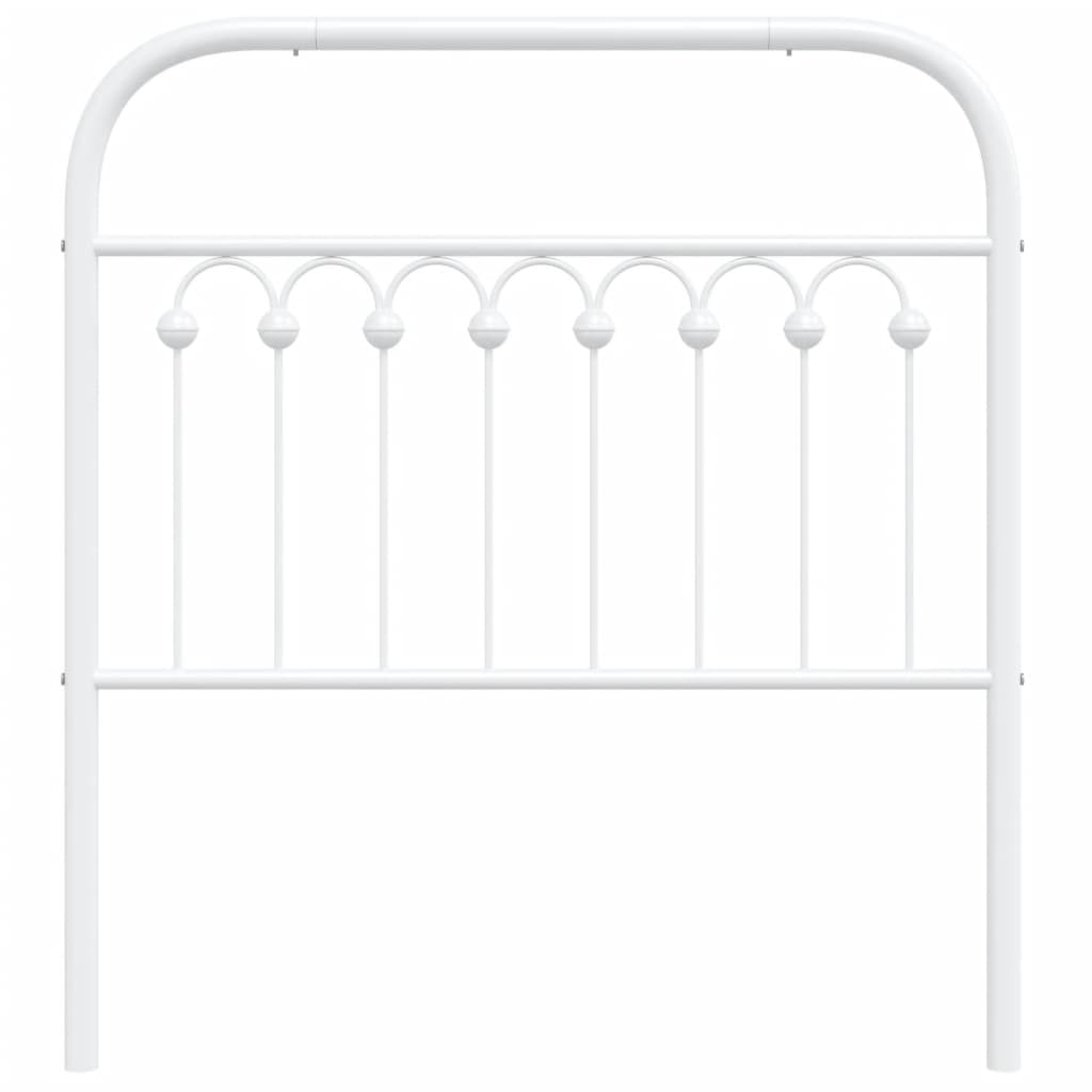 Utskiftbar sengegavl i metall hvit 90 cm