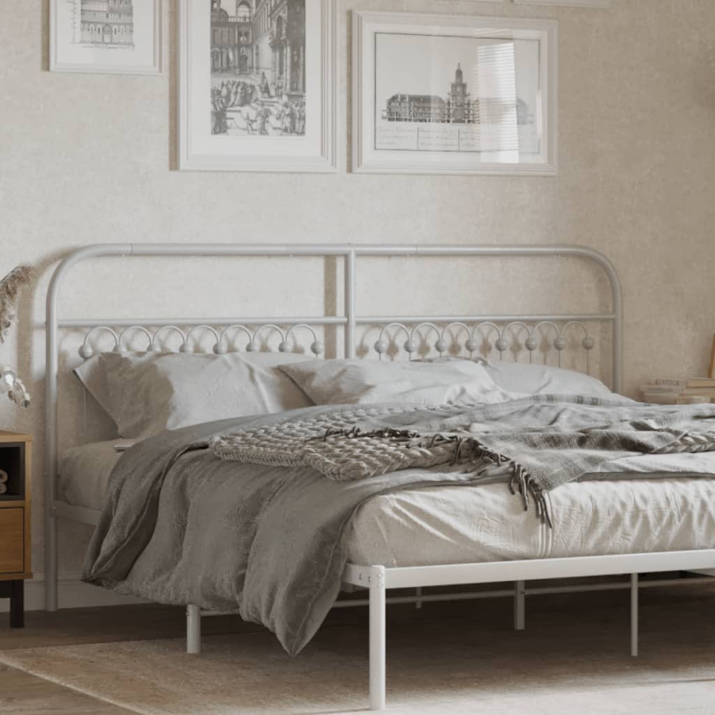 Utskiftbar sengegavl i metall hvit 180 cm