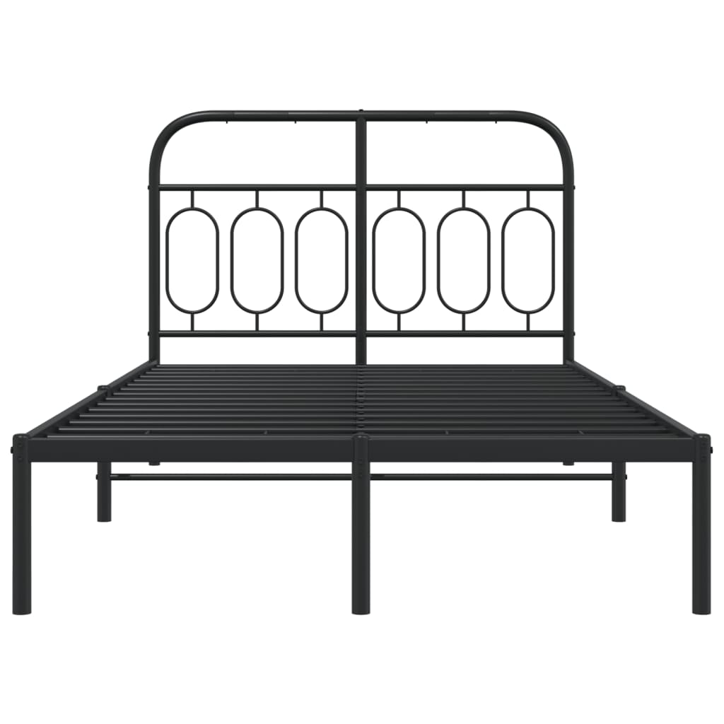 Sengeramme i metall med hodegavl svart 120x190 cm