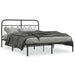 Sengeramme i metall med hodegavl svart 140x190 cm