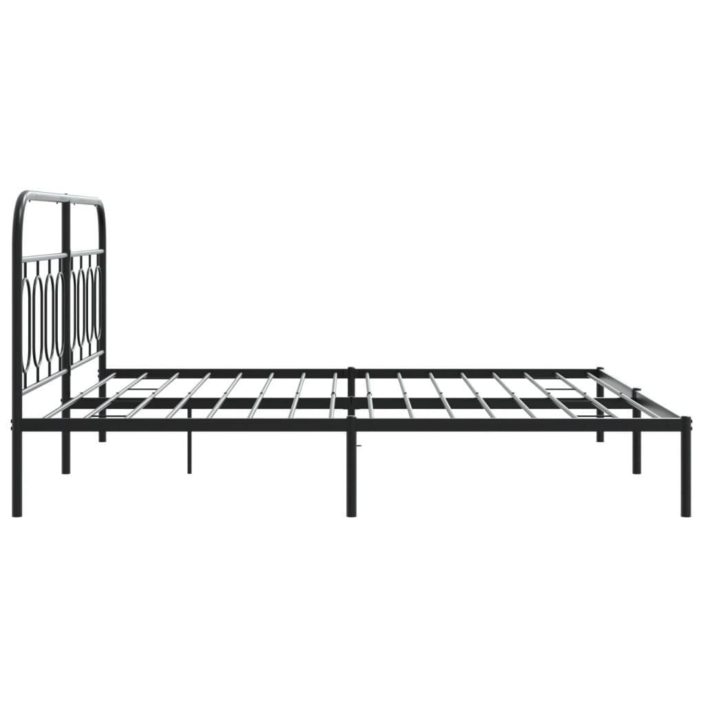 Sengeramme i metall med sengegavl svart 183x213 cm