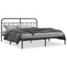 Sengeramme i metall med sengegavl svart 183x213 cm