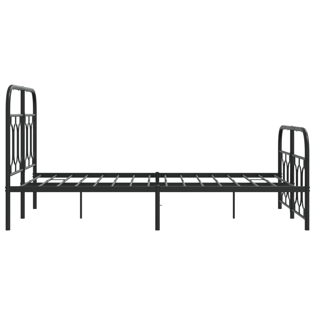 Sengeramme i metall med hode- og fotgavl svart 120x190 cm