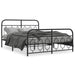 Sengeramme i metall med hode- og fotgavl svart 150x200 cm