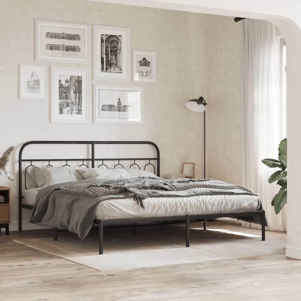 Utskiftbar sengegavl i metall svart 193 cm