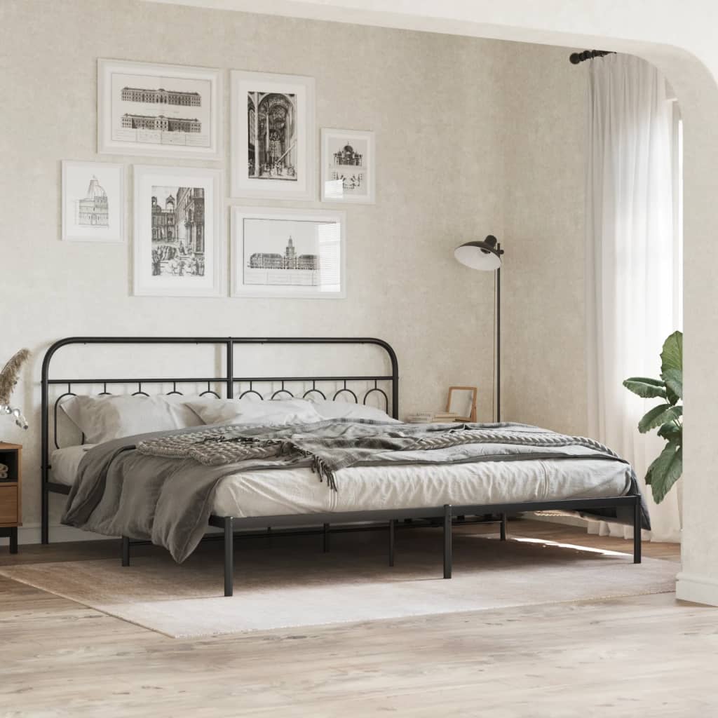 Utskiftbar sengegavl i metall svart 200 cm