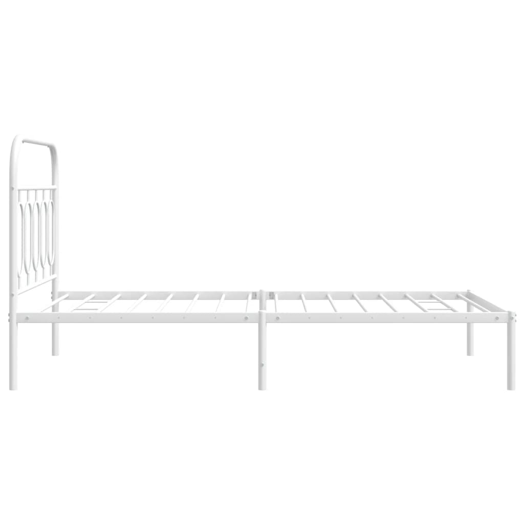 Sengeramme i metall med hodegavl hvit 100x190 cm
