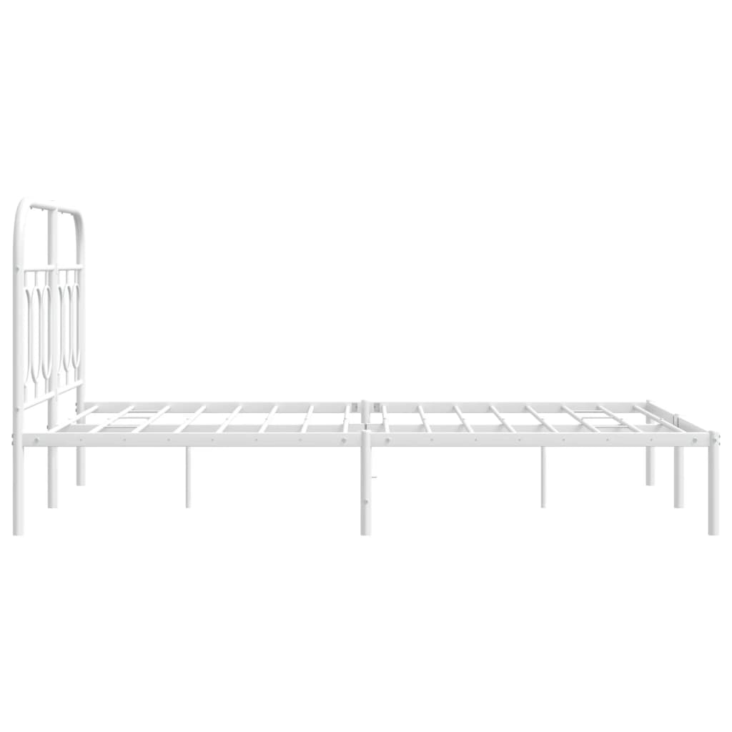 Sengeramme i metall med hodegavl hvit 120x190 cm