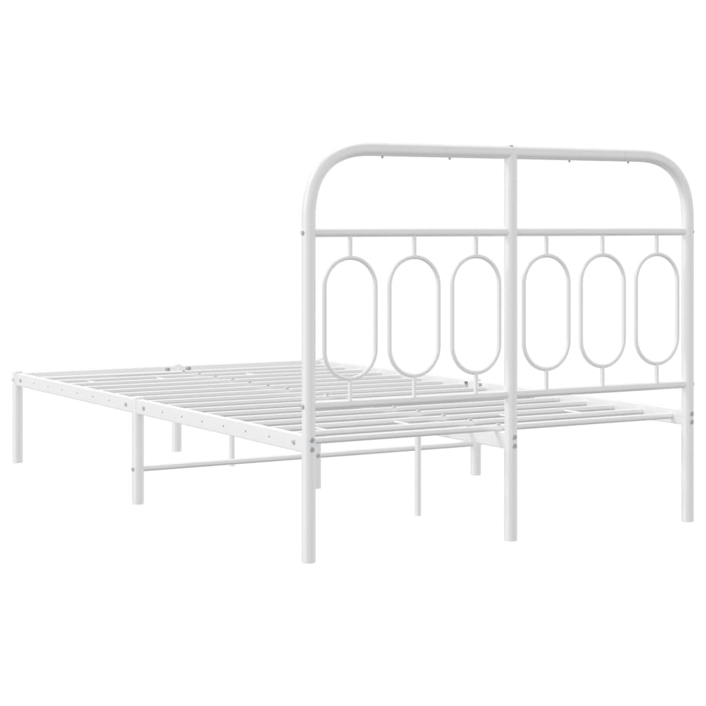 Sengeramme i metall med hodegavl hvit 120x190 cm