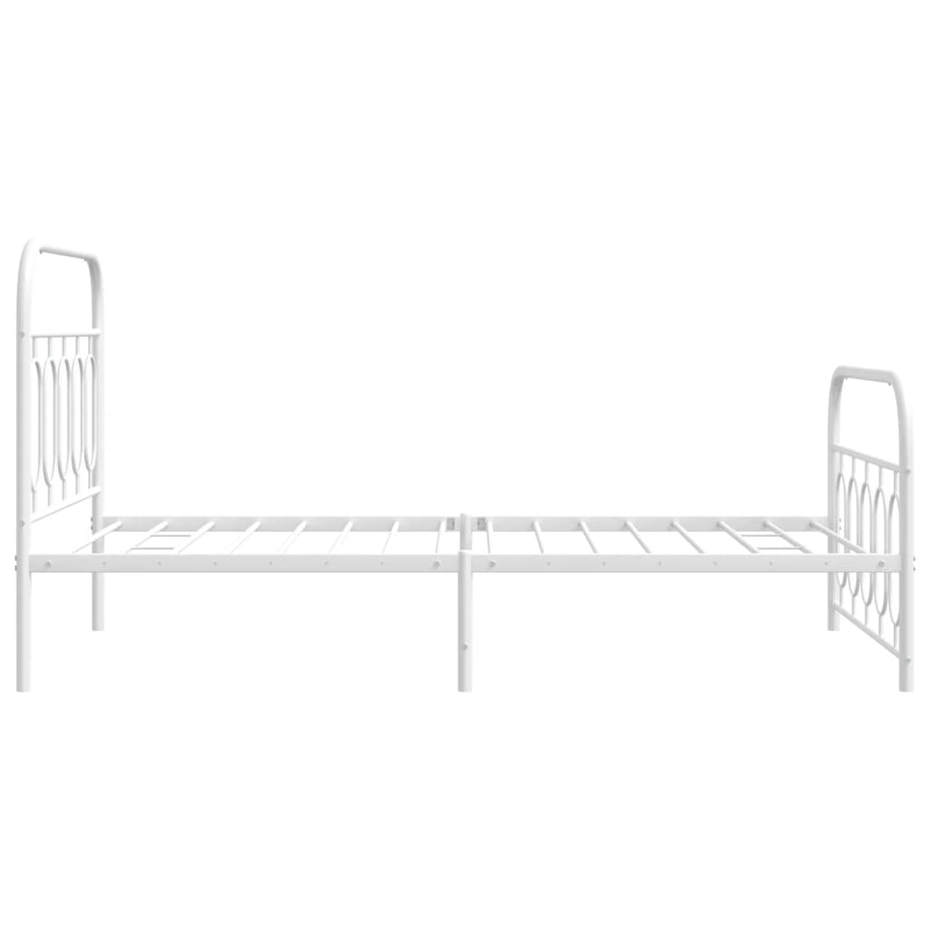 Sengeramme i metall med hode- og fotgavl hvit 100x200 cm