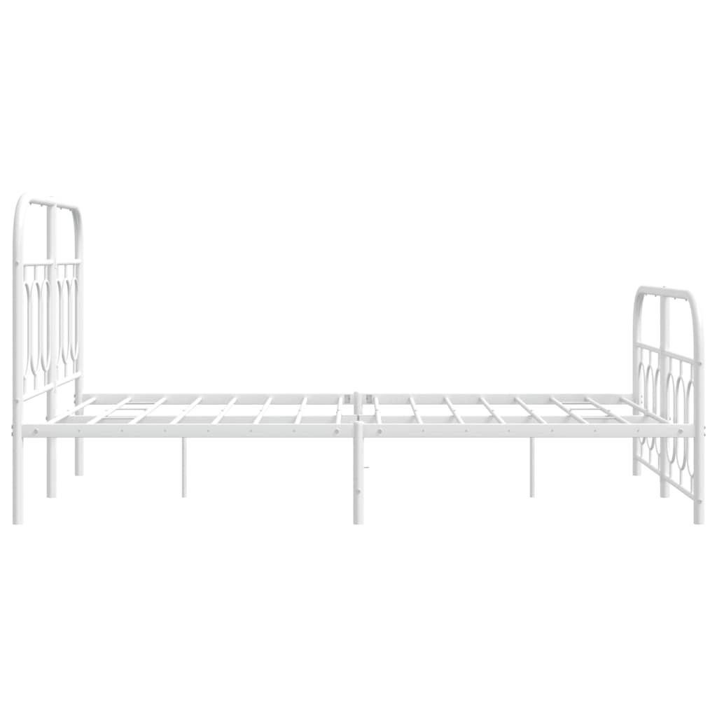 Sengeramme i metall med hode- og fotgavl hvit 120x200 cm