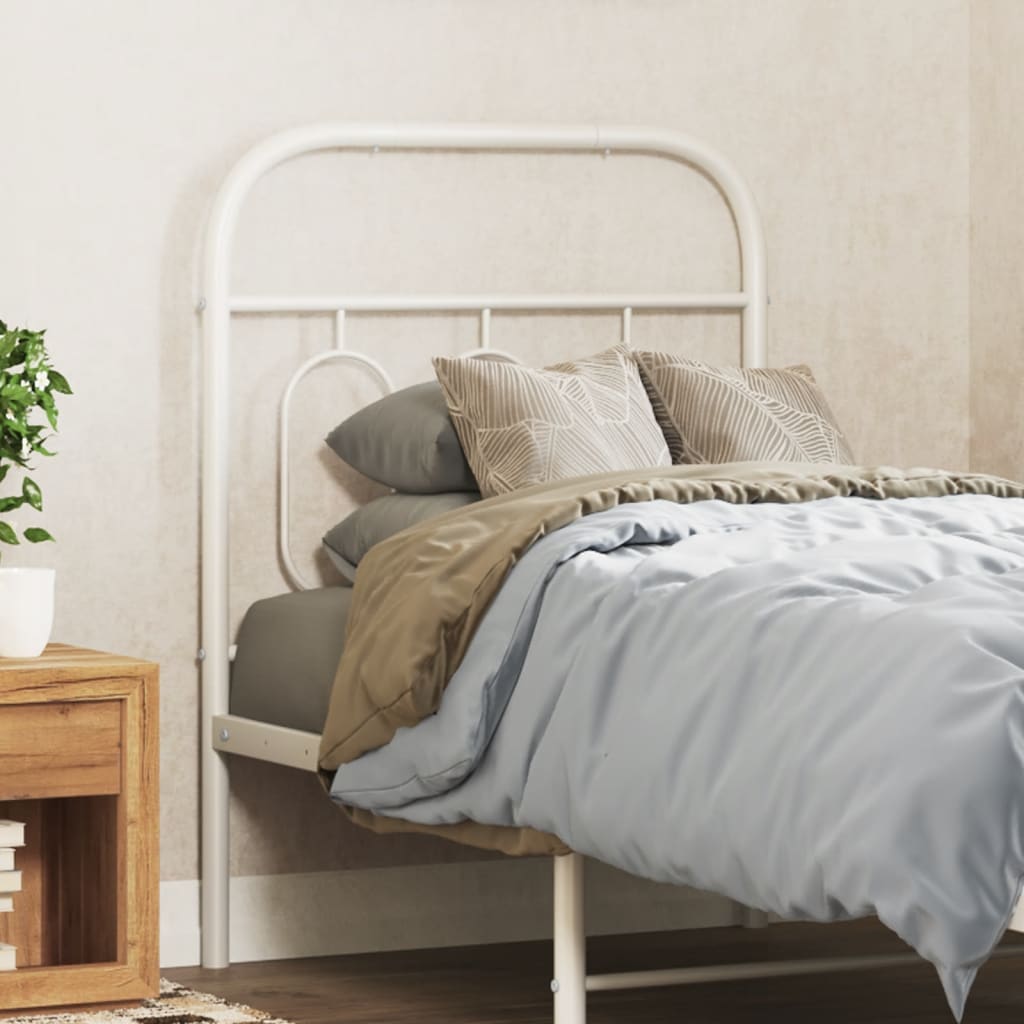Utskiftbar sengegavl i metall hvit 75 cm