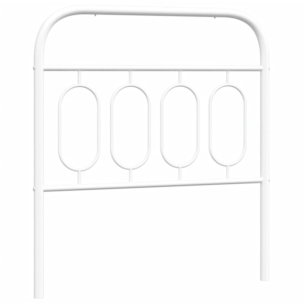 Utskiftbar sengegavl i metall hvit 80 cm