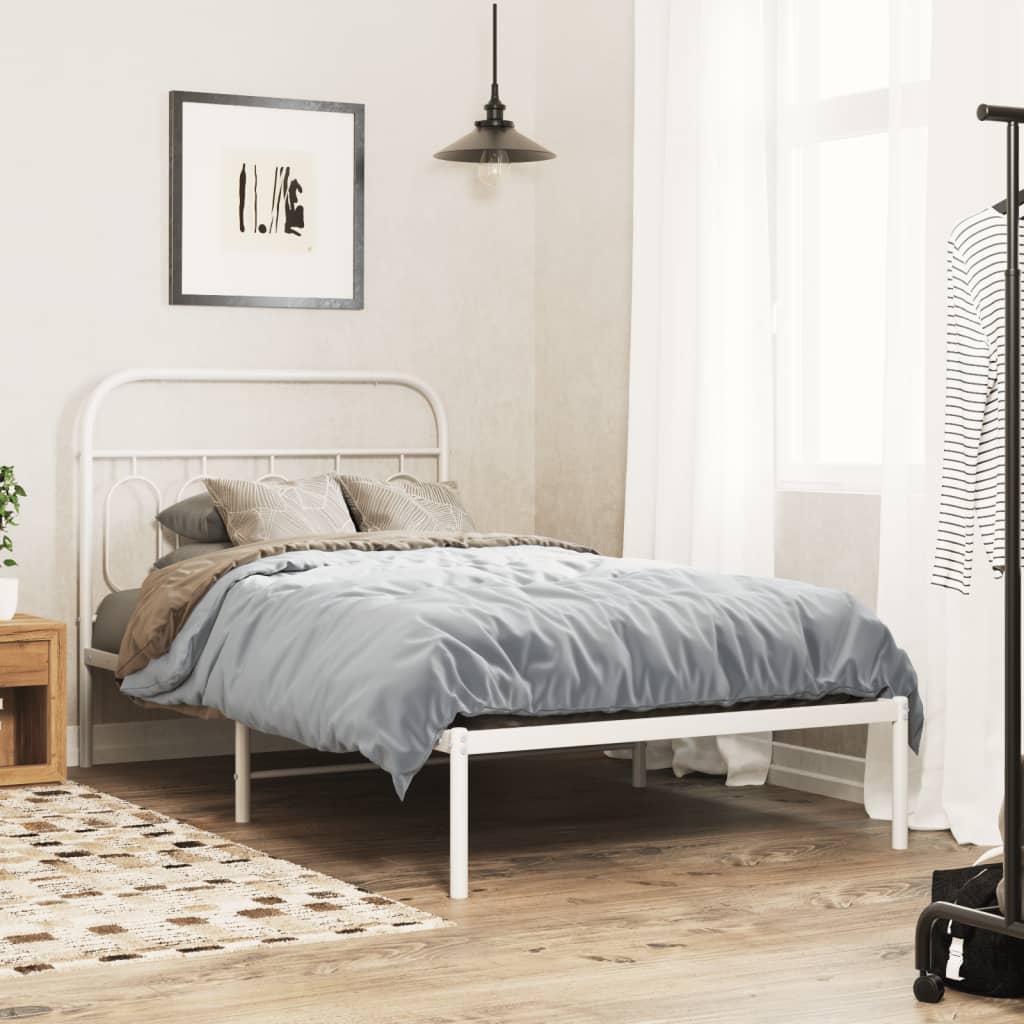 Utskiftbar sengegavl i metall hvit 100 cm